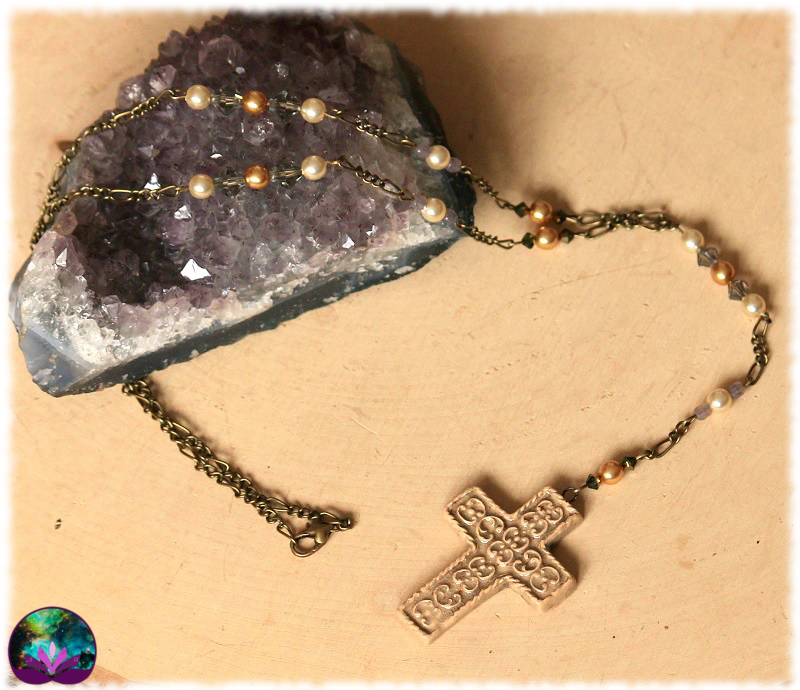 collier chapelet renaissance croix