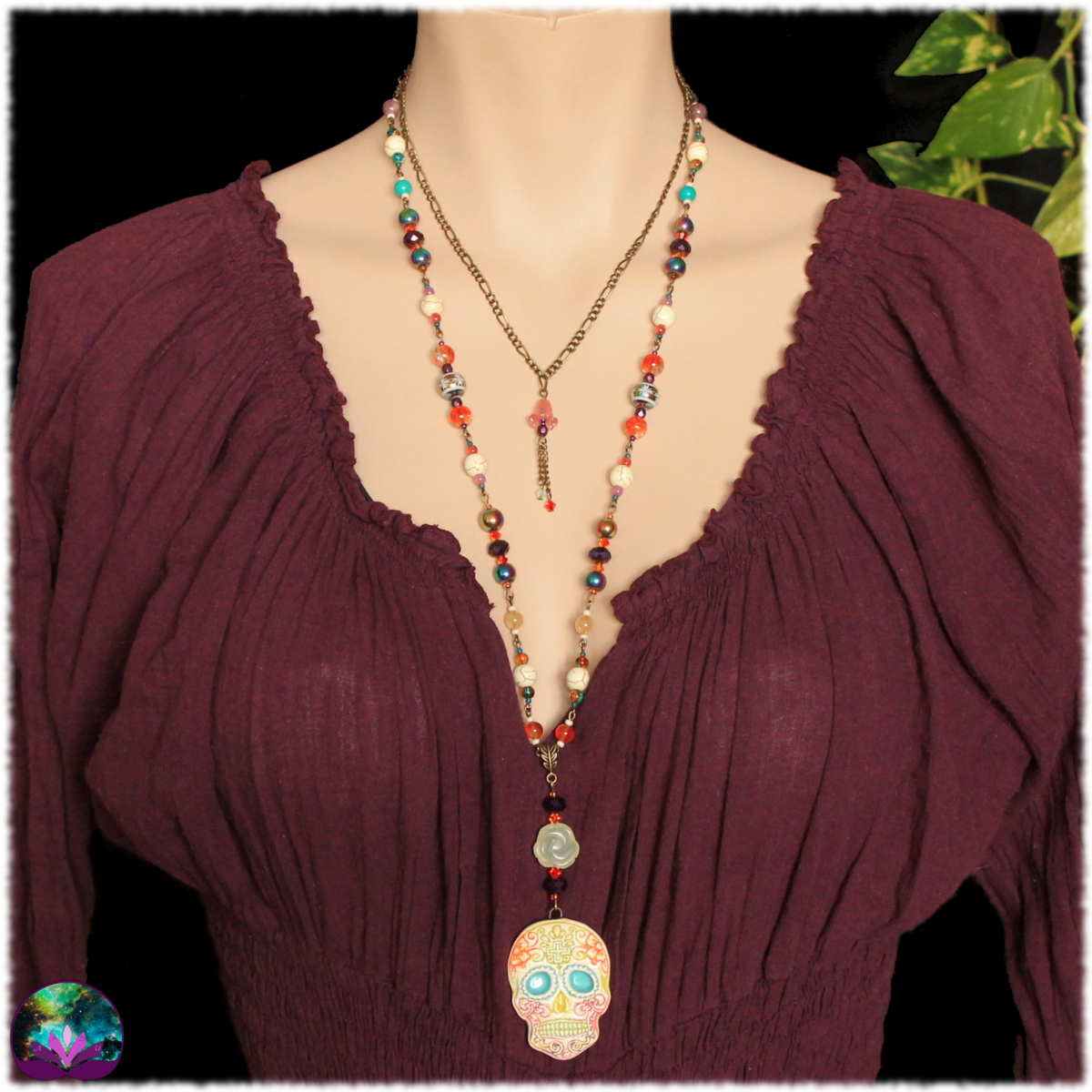 Collier sautoir Día de Muertos 4