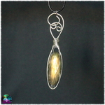 Pendentif labradorite sertie fil dargent