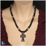 Collier mixte croix celtique quator de pierres 5