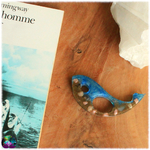 porte page bloque page forme poisson inclusion mer sable coquillage