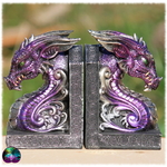 serre livres dragons violet