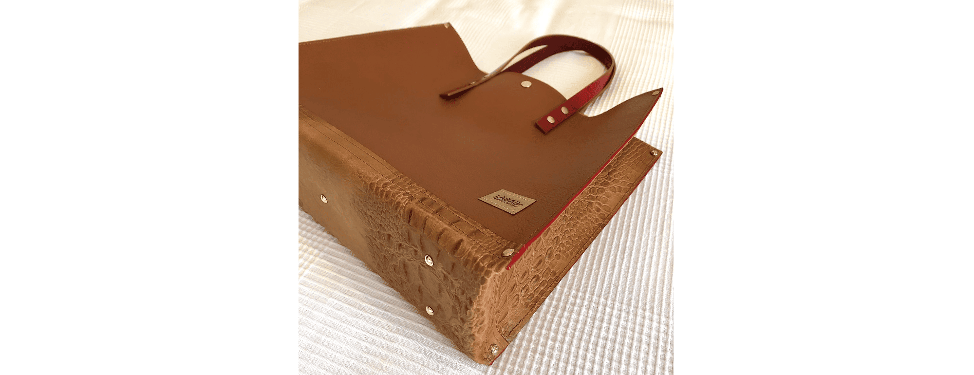 Sac cabas en cuir cara-miel-carmin LABAB