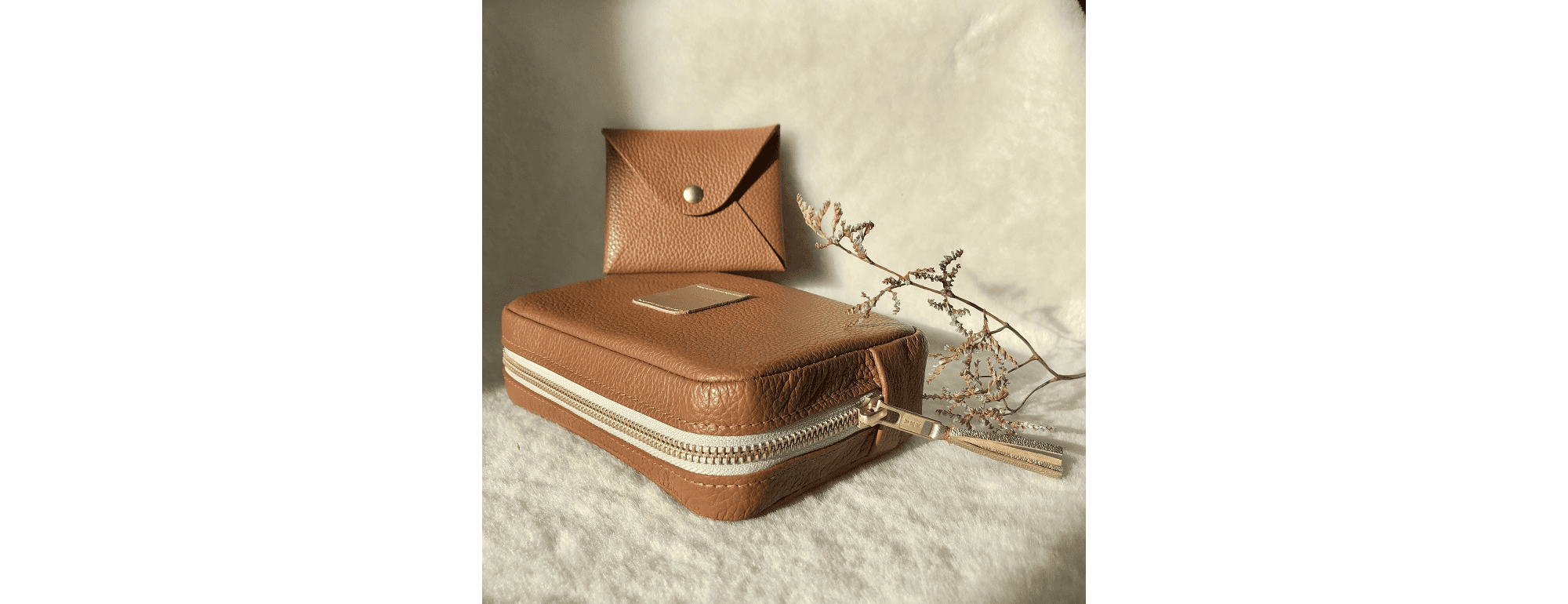 portefeuille en cuir grainé type compagnon et son porte-monnaie sur-mesure LABAB