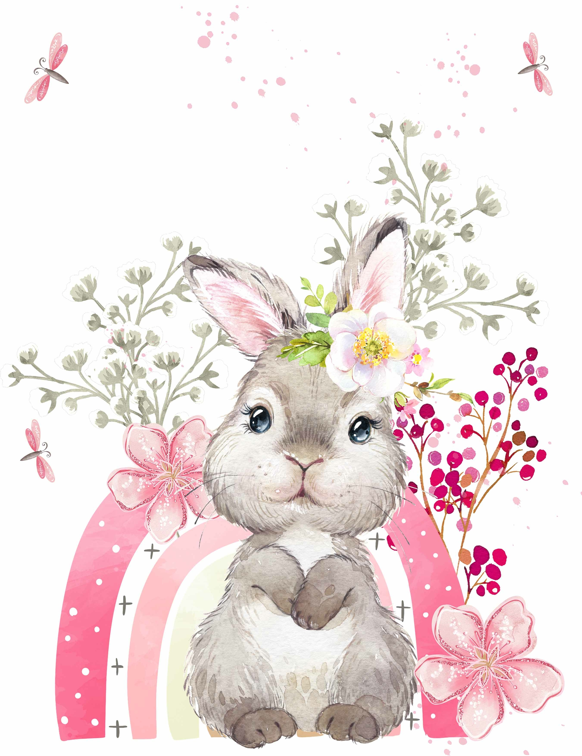 clipart lapin rose