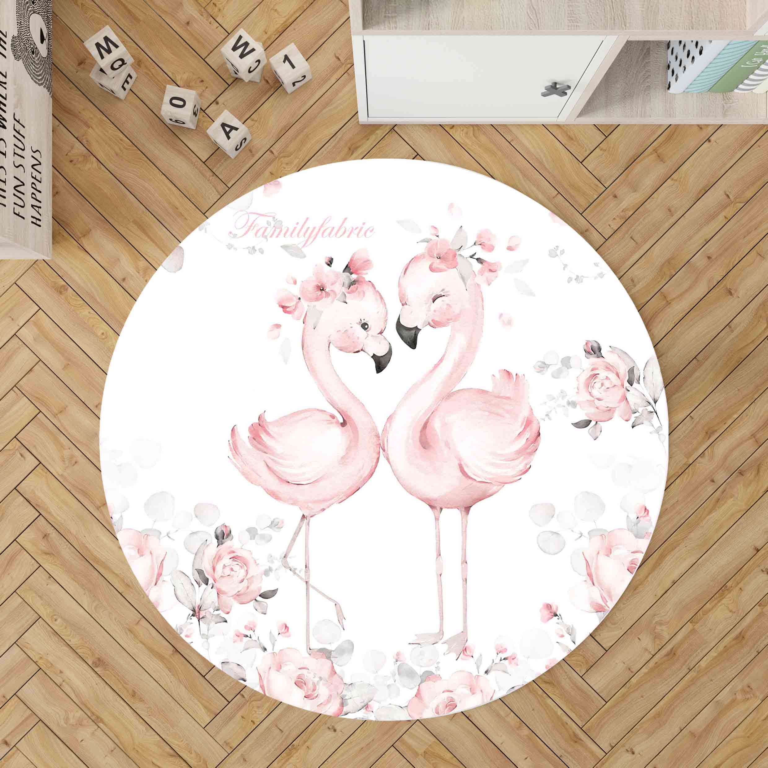 Tapis d'éveil en gaze de coton - rose moyen uni avec decor