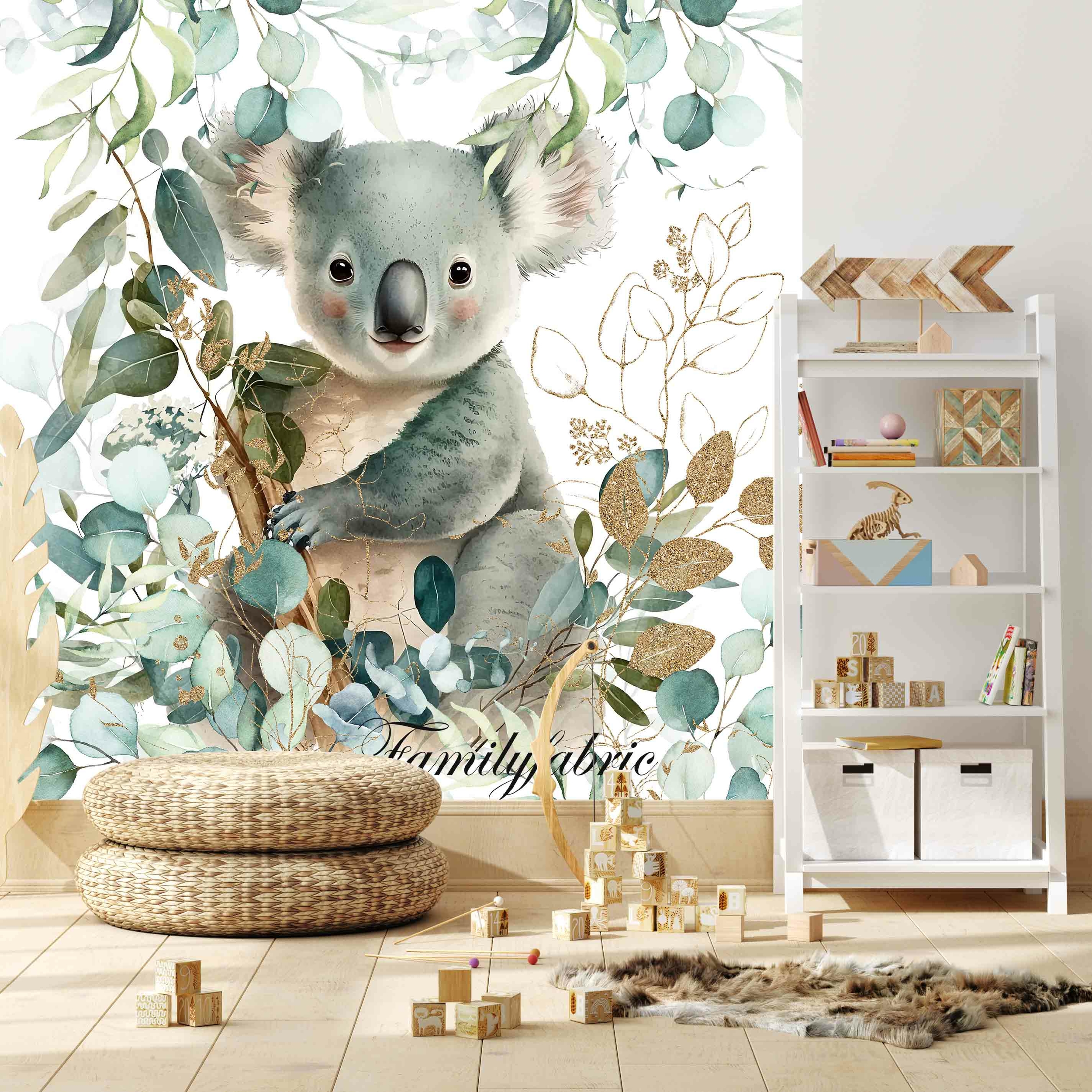 Papier Peint Intissé Eucalyptus Koala 2 - Papier Peint Intissé/Forêt -  FamilyFabric