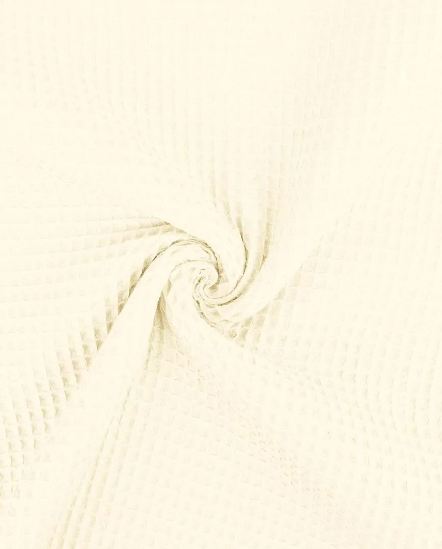 Sélection Coup de coudre - Tissu Coton Dobby Texturé Effet Gaufré Uni  Blanc