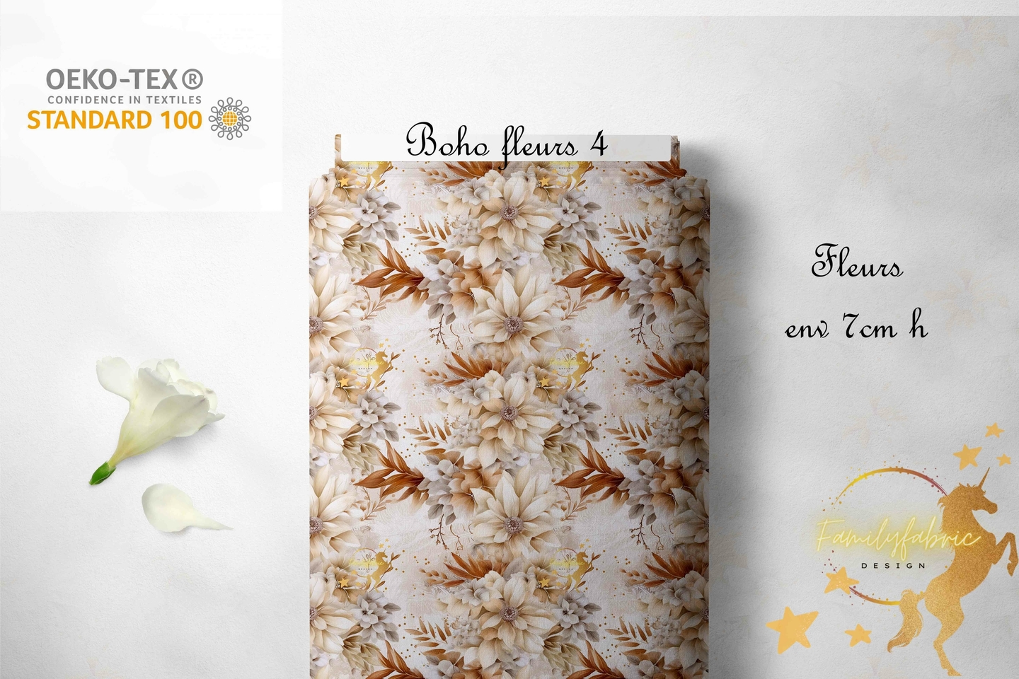 Boho Fleurs 4 - Nos Motifs Tissus/Floral/Feuillage - FamilyFabric