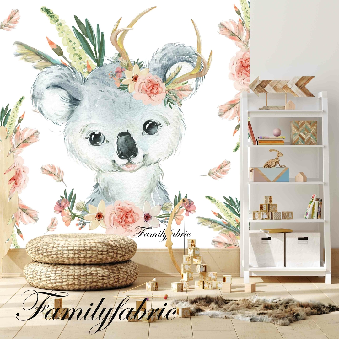 Papier Peint Intissé Little Princess Koala 2 - Papier Peint Intissé/Forêt -  FamilyFabric