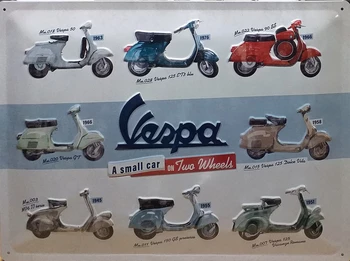 plaque métal vespa historic vintage 40x30