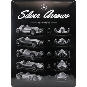 plaque métal mercedes silver arrow vintage garage