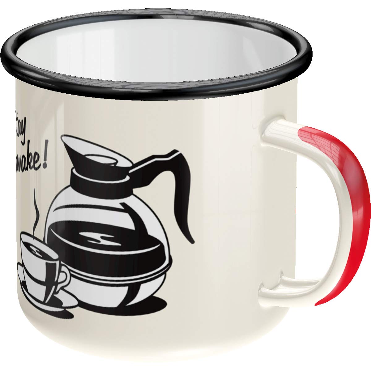 mug émaillé américain vintage café tasse