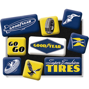 Lot de 9 magnets Goodyear