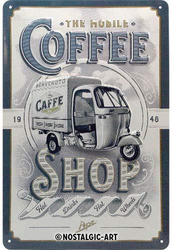 plaque métal triporteur food truck vintage ape 500