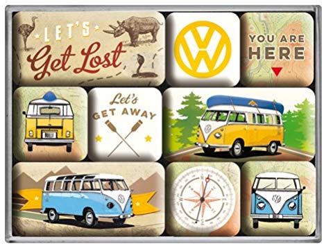 lot de 9 magnets vw combi vintage