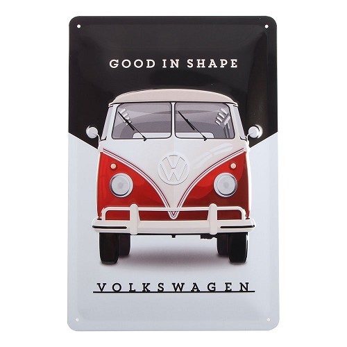 Plaque Vw combi rouge 20 x 30