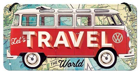 plaque vw travel métal combi collection