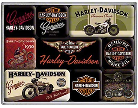 Lot de 9 magnets Harley