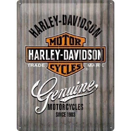 Plaque émaillée Harley Davidson bombée deco garage moto 