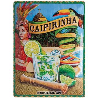 Plaque métal caipirinha 15 x 20