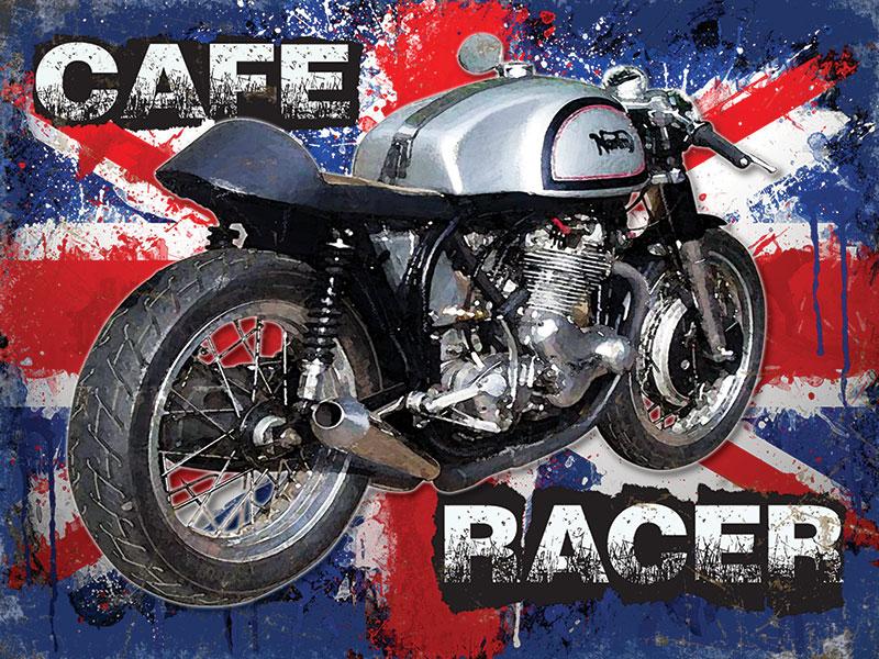 plaque métal norton café racer