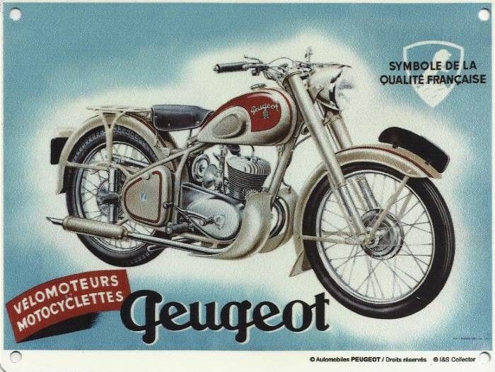 Plaque métal moto Peugeot 30 x 20