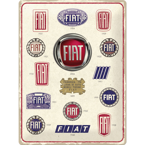 Plaque métal Logos Fiat 30x40