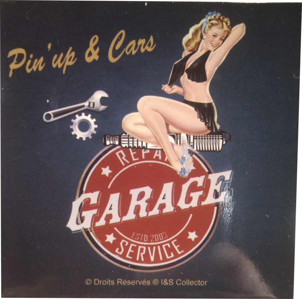 Plaque métal Garage pin up - Plaques/Pin-up / Rte 66 - Donut and pin-up