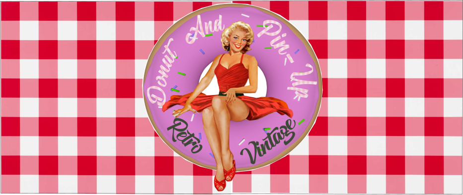 Donut and Pin-up objets rétro vintage