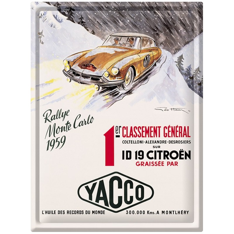 Plaque publicitaire Yacco  Citroen ID 19