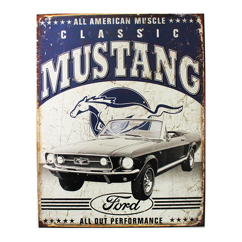 Plaque publicitaire Ford Mustang 30 x 40
