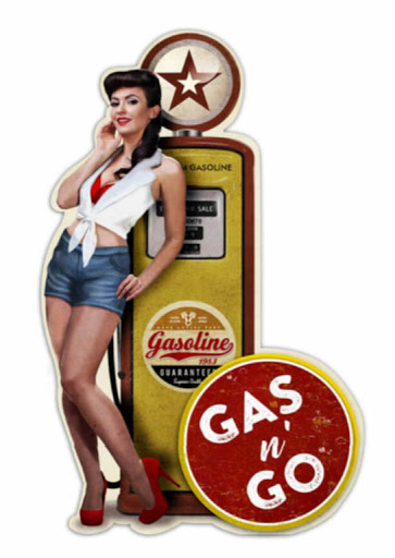 Plaque Métal Pin Up Gasoline Plaquespin Up Rte 66 Donut And Pin Up 