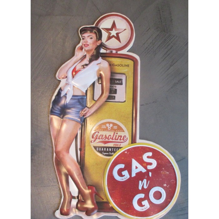Plaque Métal Pin Up Gasoline Plaquespin Up Rte 66 Donut And Pin Up 
