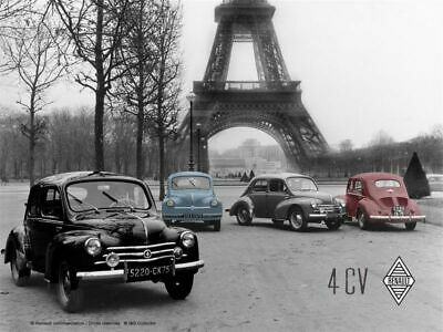 Plaque Renault 4cv tour Eiffel 20x15