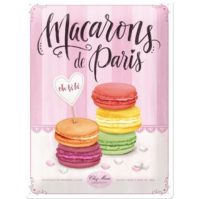 Plaque métal Macarons de Paris 30x40