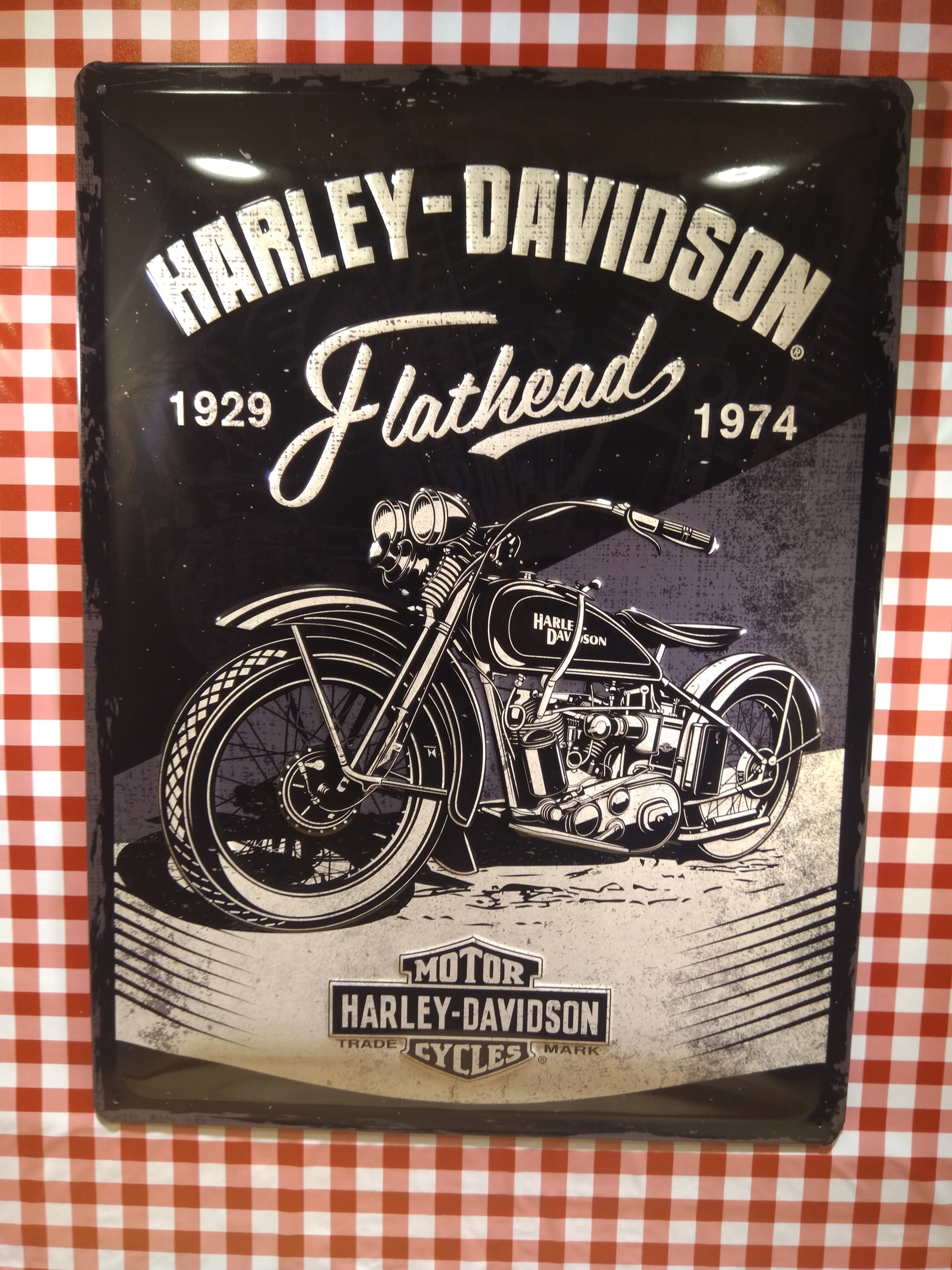 plaque relief harley davidson flathead