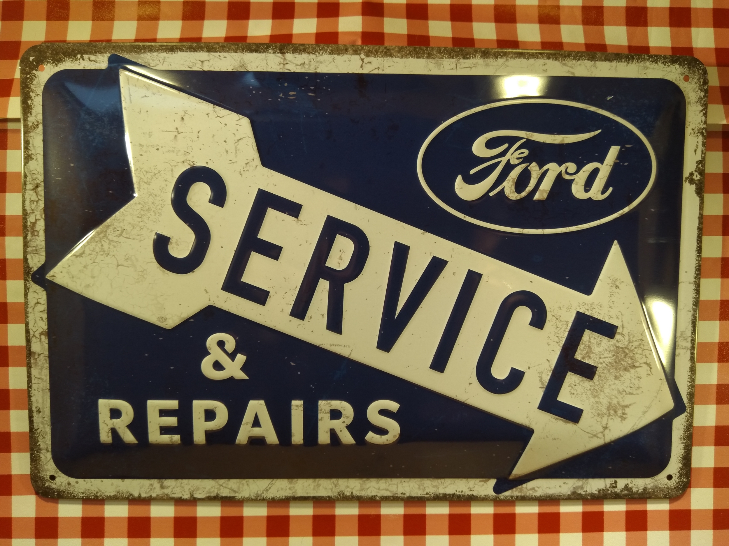 plaque métal publicitaire ford service
