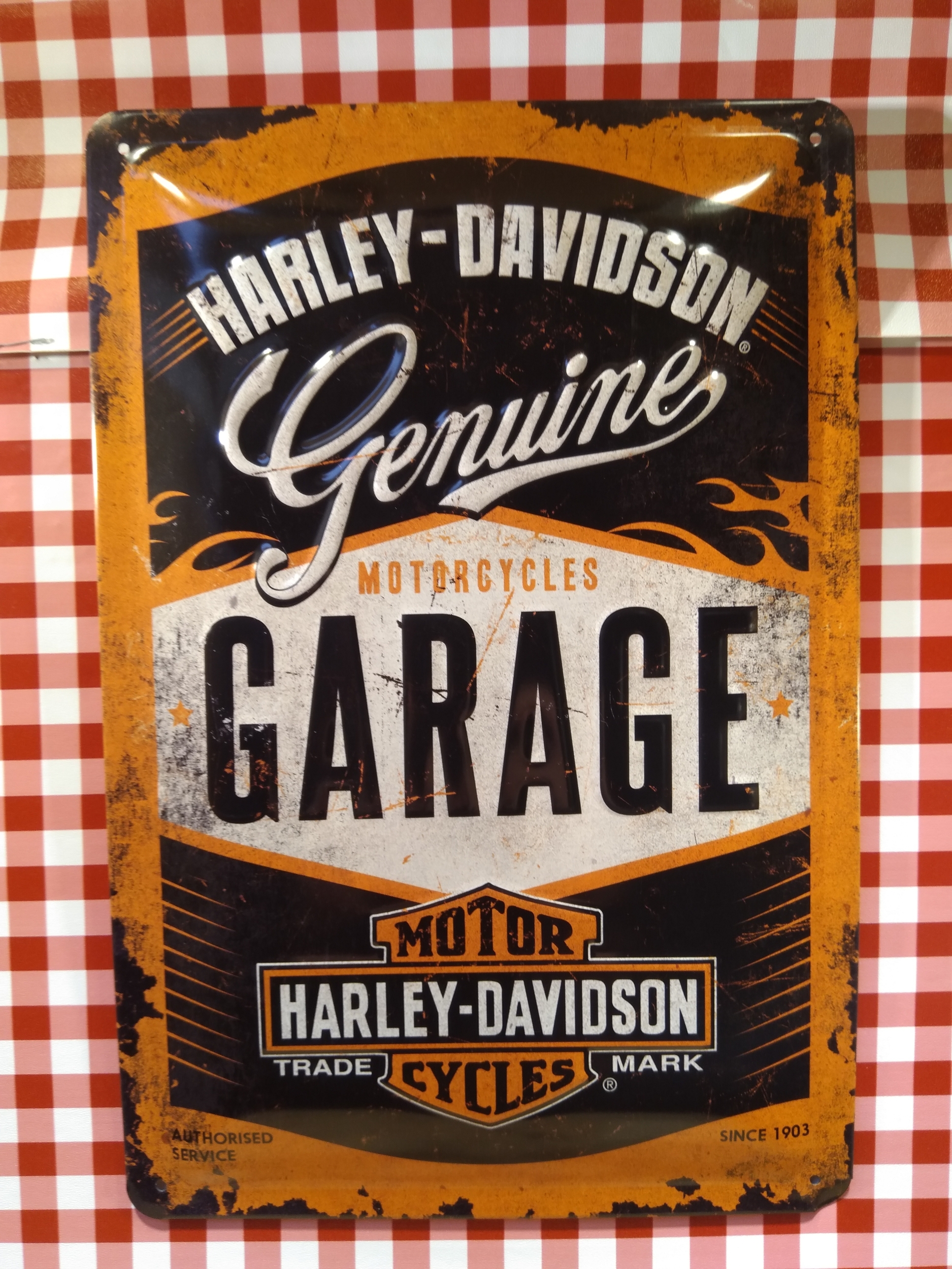 plaque déco garage harley davidson