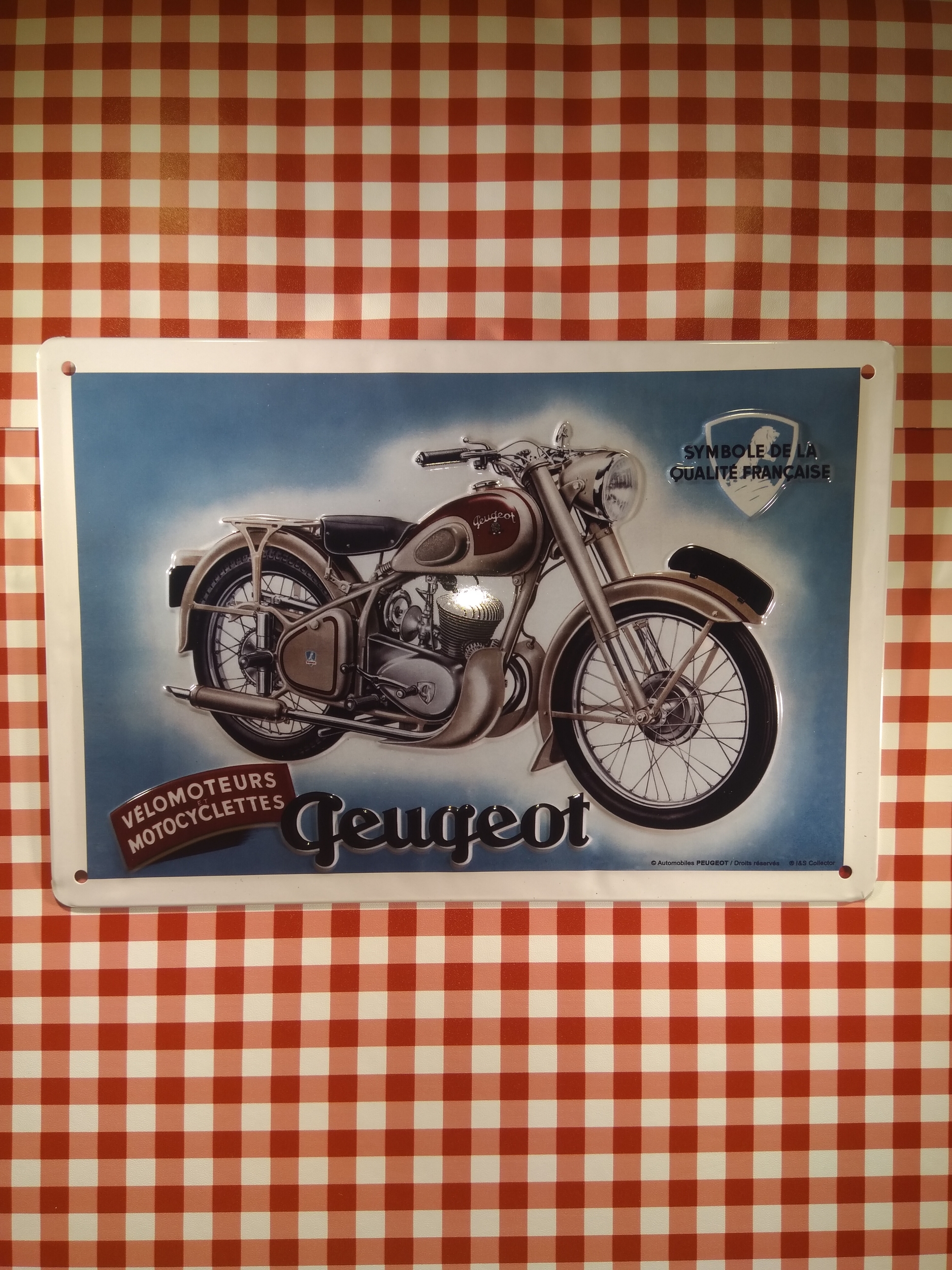 plaque métal moto peugeot