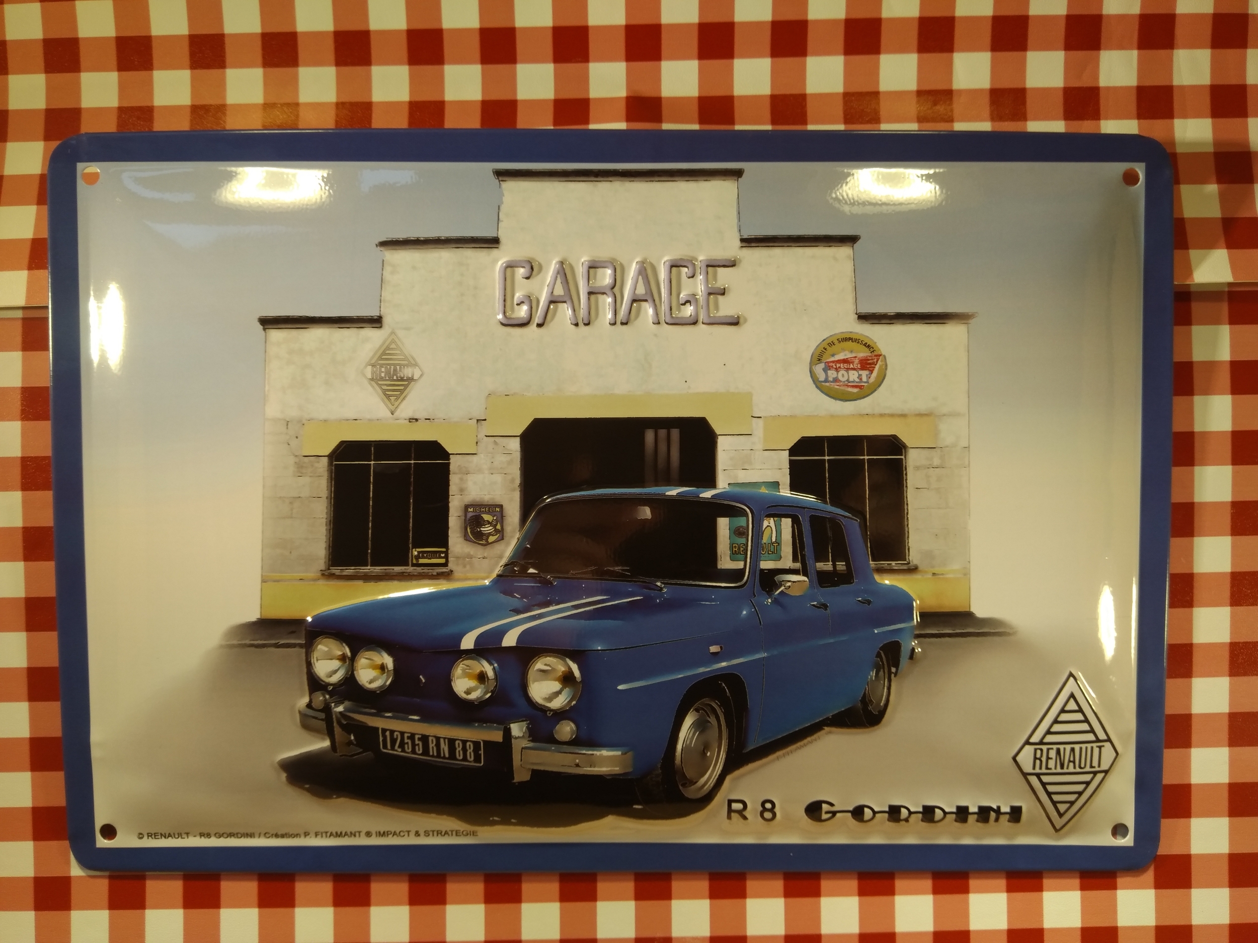 plaque déco R8 gordini