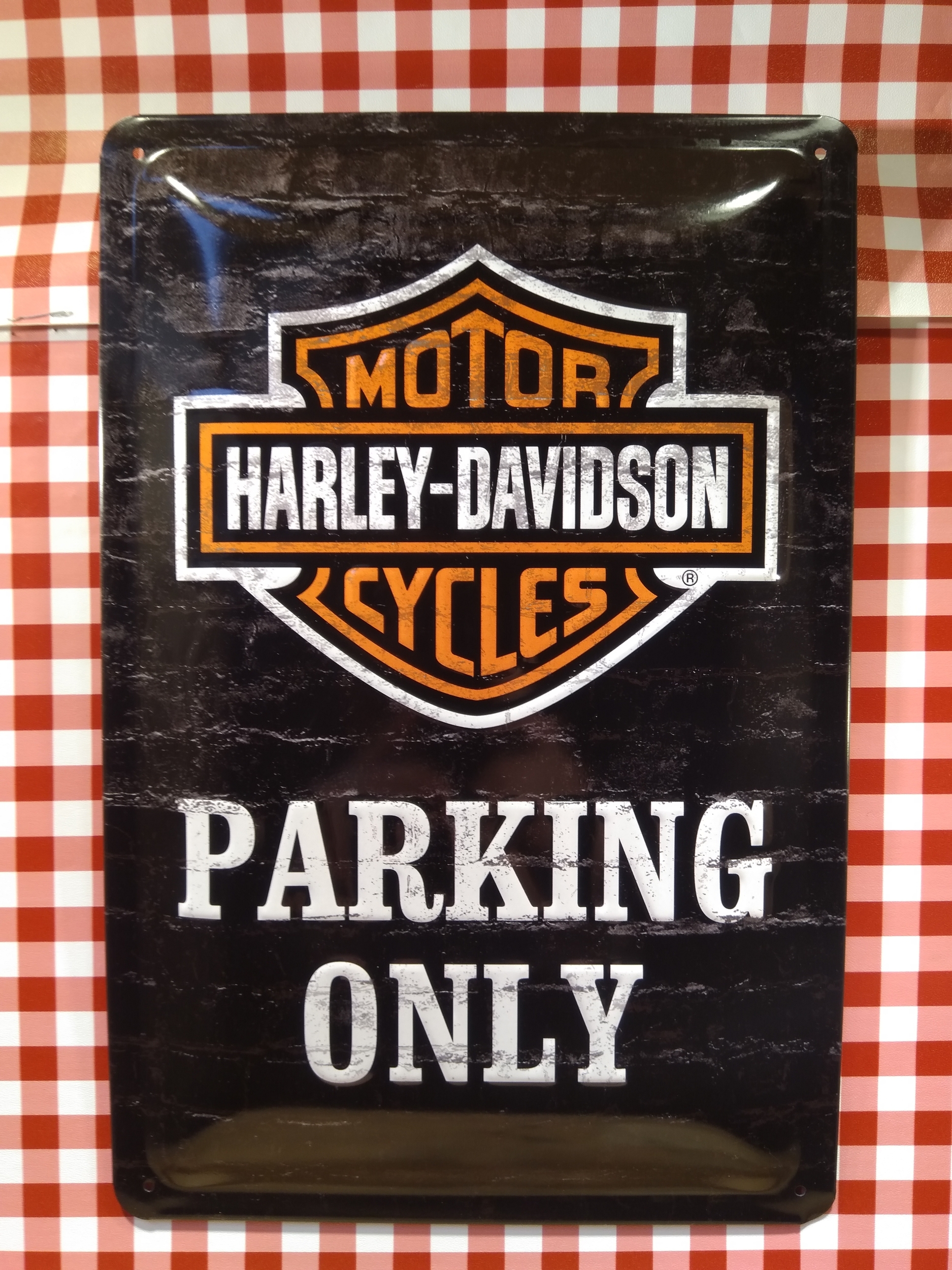 plaque déco harley parking only