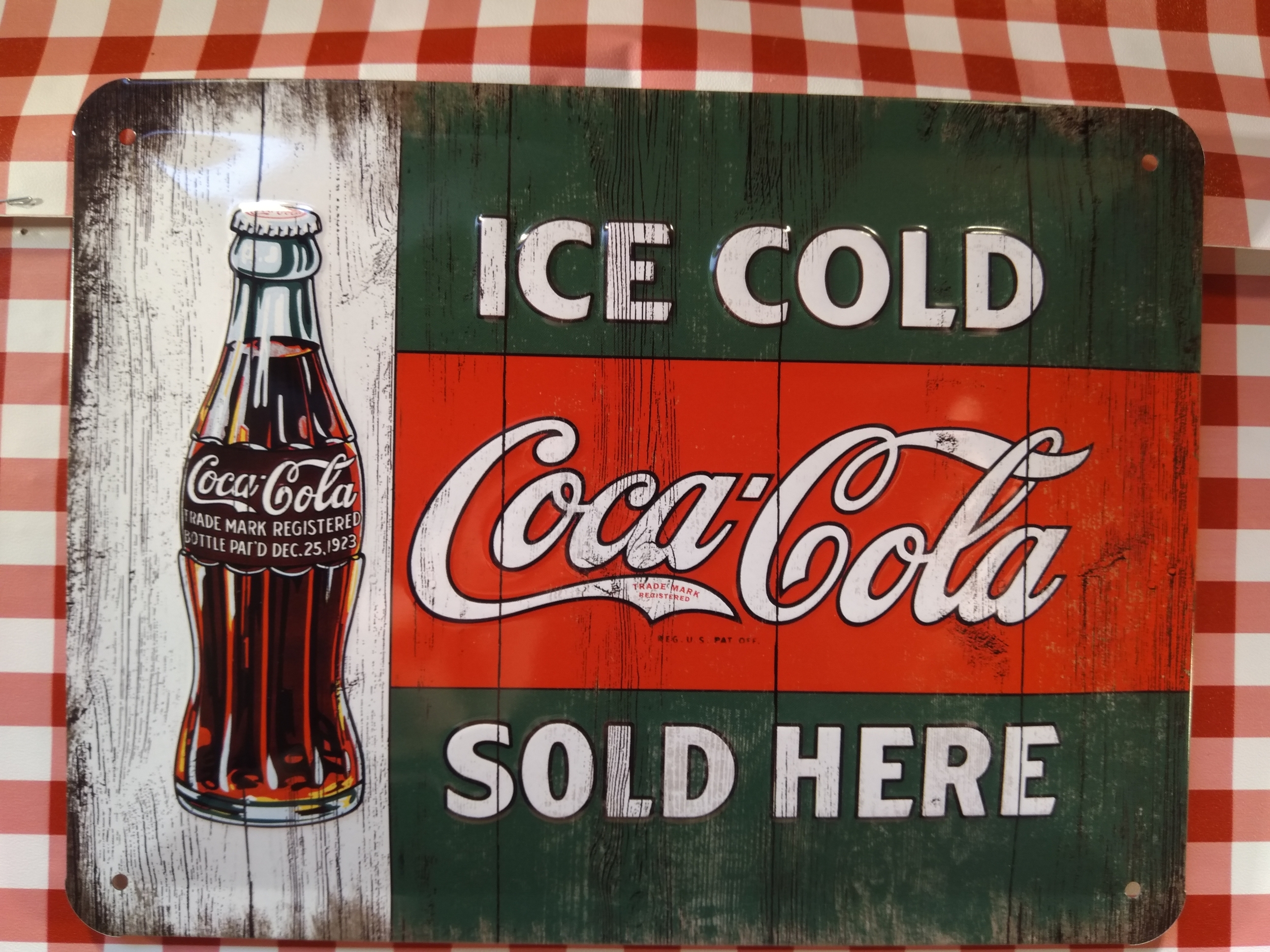 plaque publicitaire coca cola