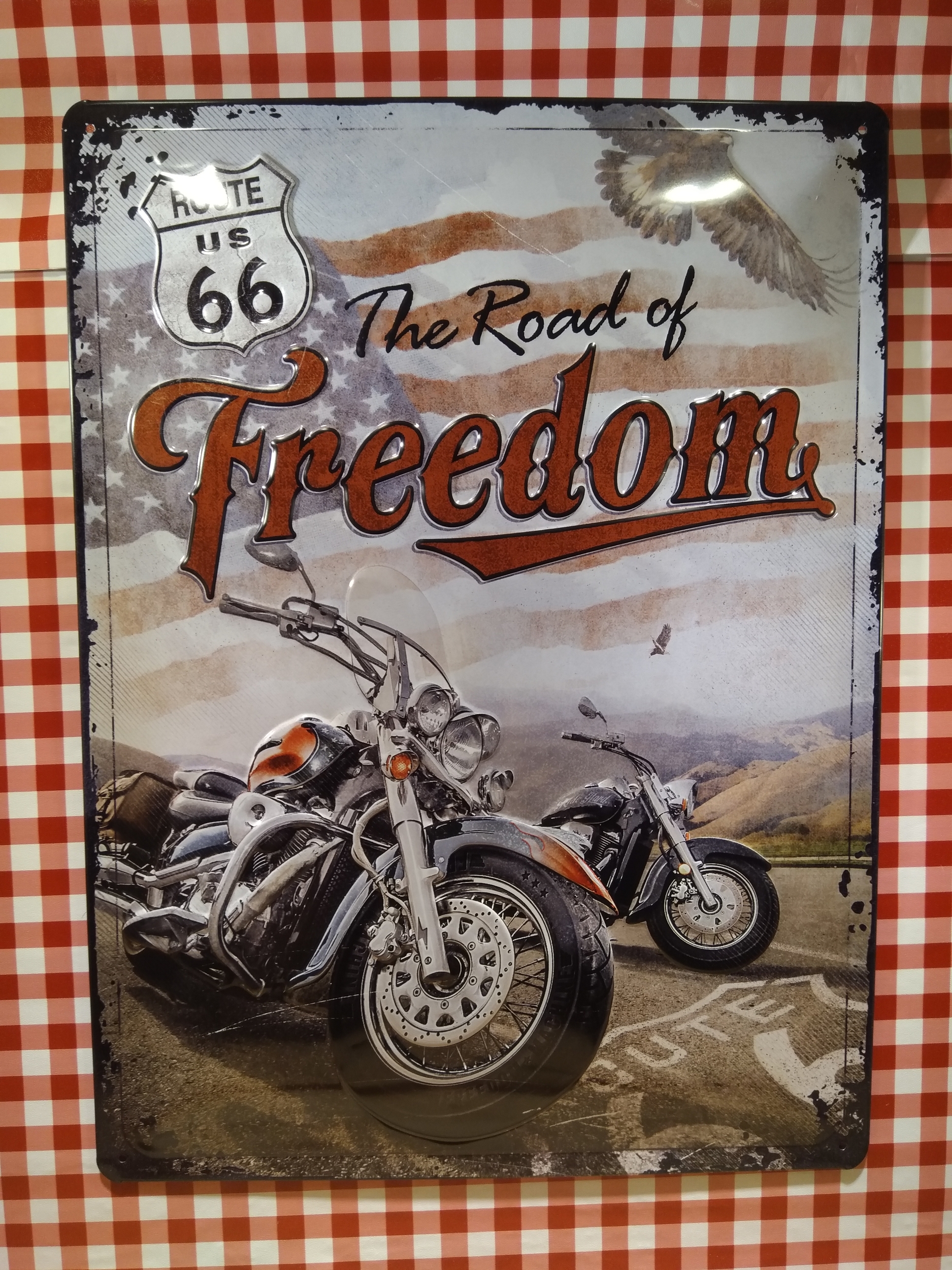 plaque publicitaire route 66 freedom