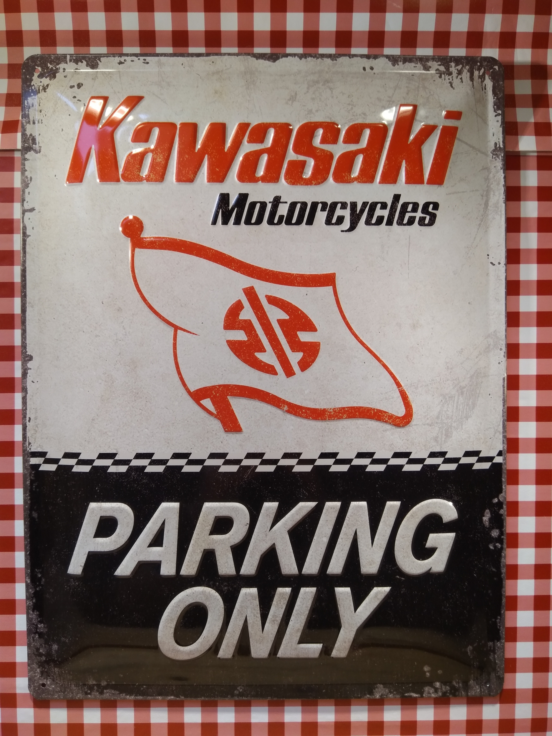 plaque métal kawasaki parking only