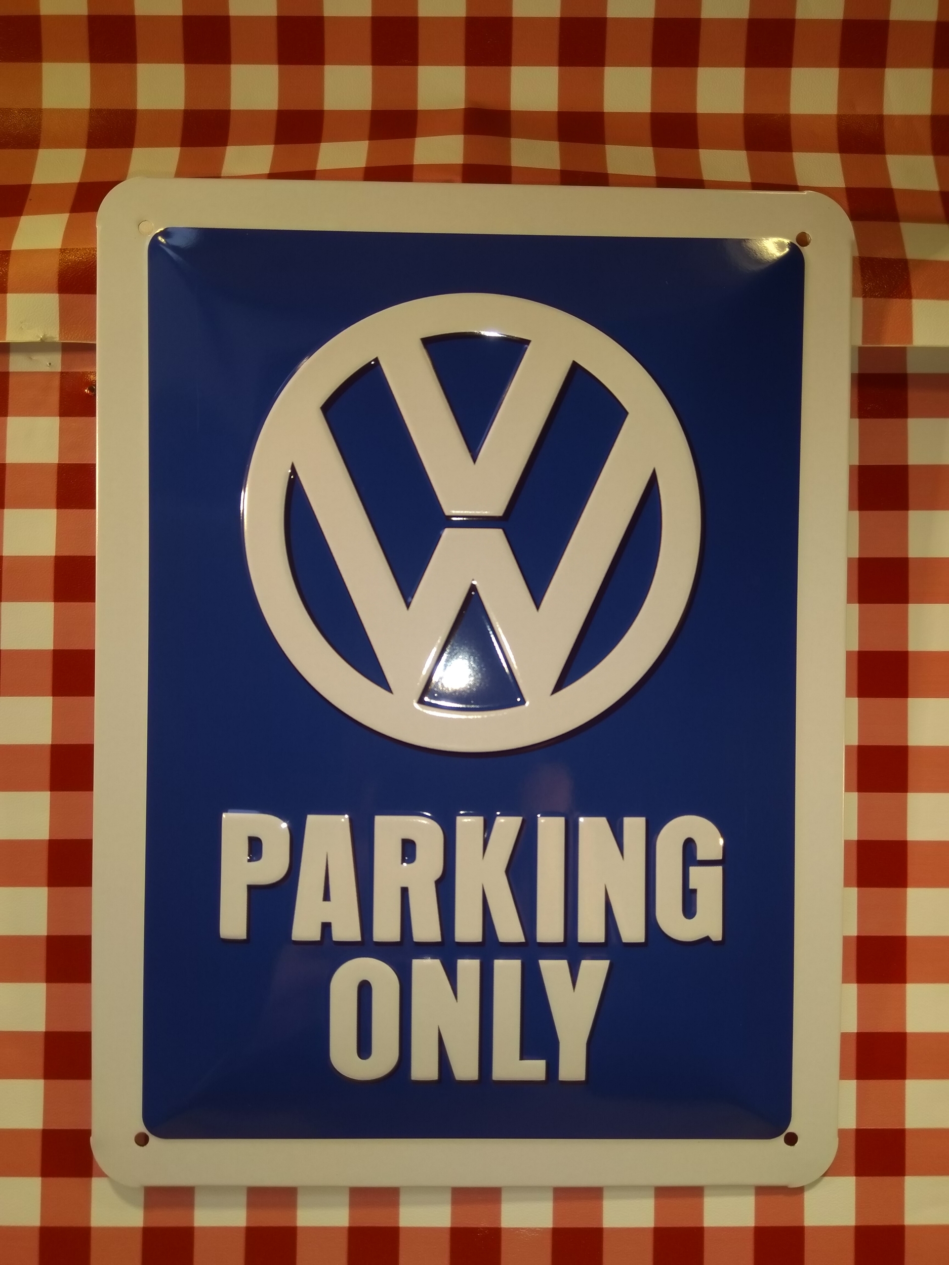 plaque publicitaire volkswagen parking only