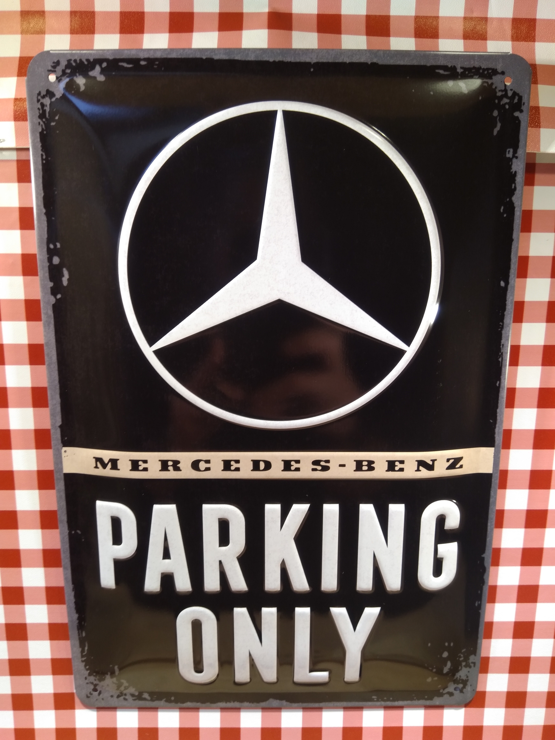 plaque déco mercedes parking only
