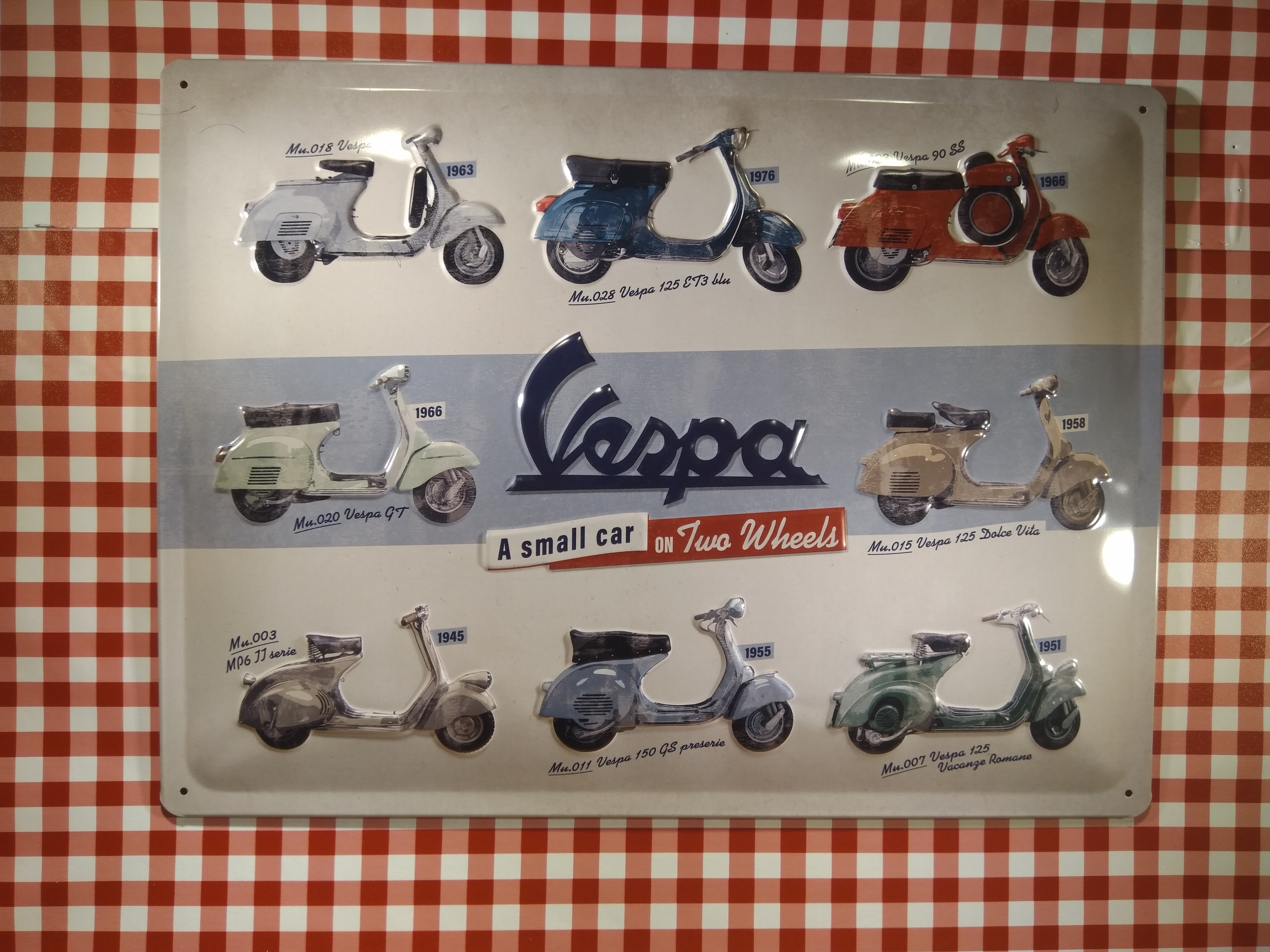 plaque métal scooter vespa italia