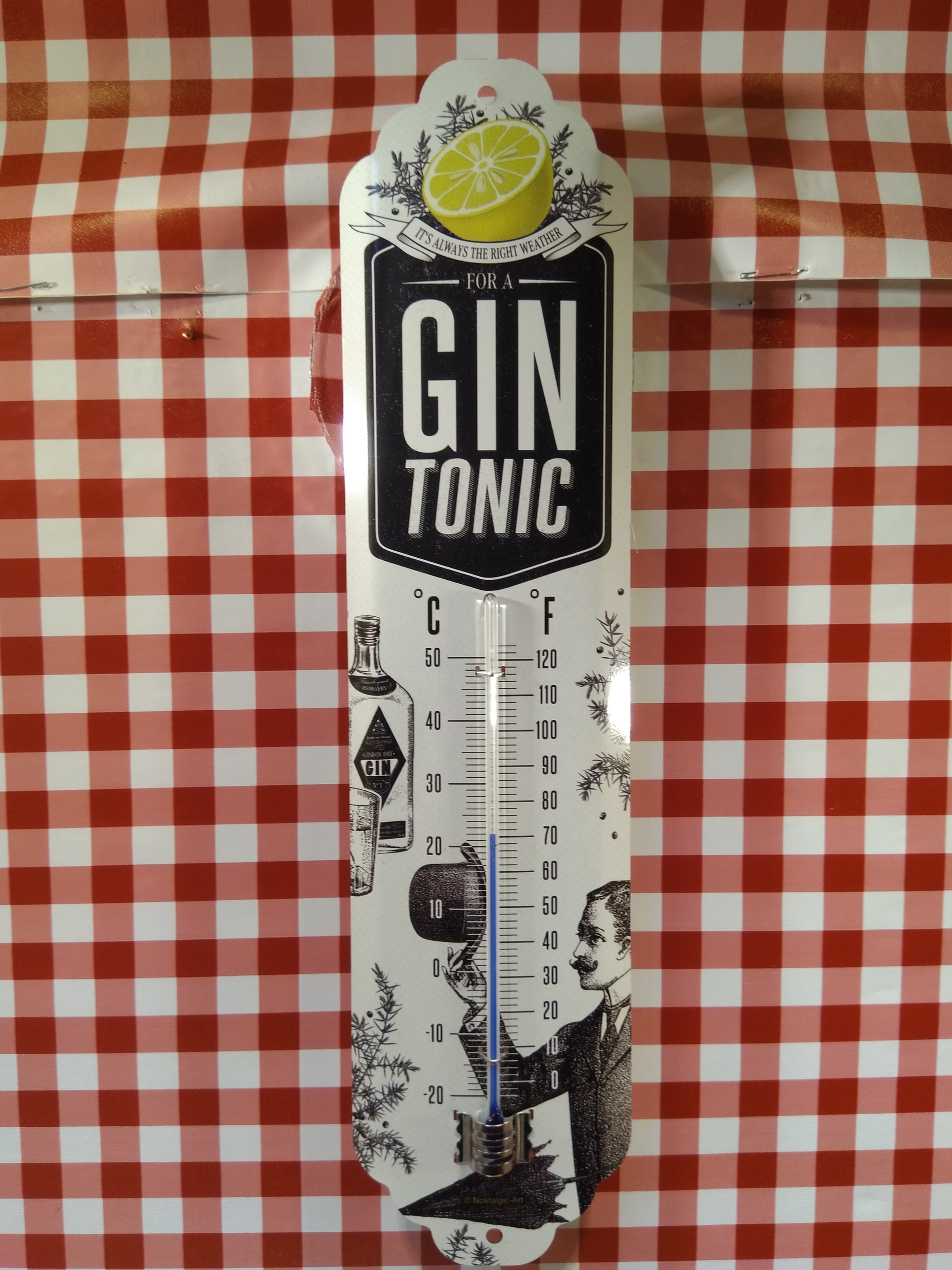 thermomètre métal déco gin tonic