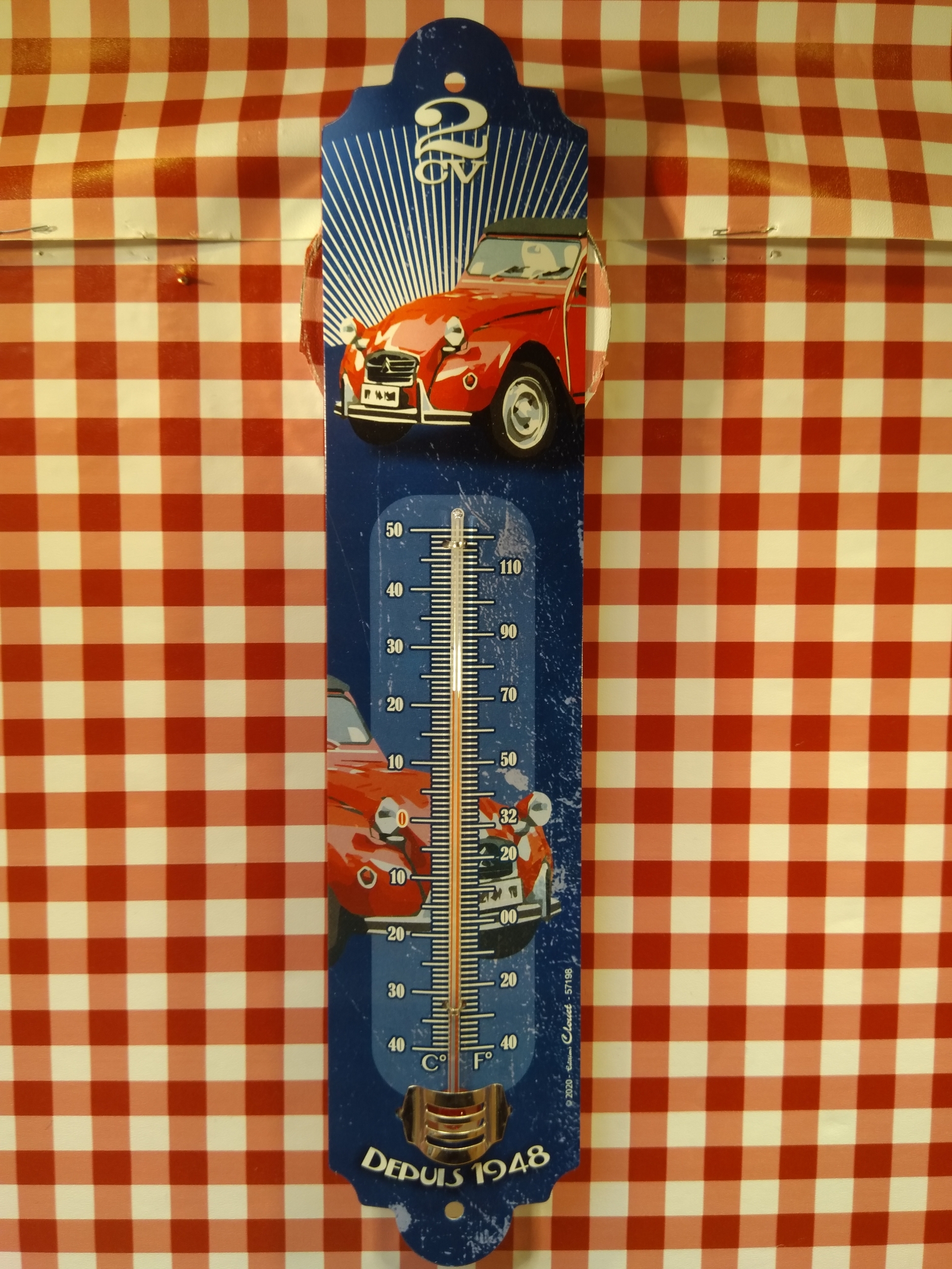 thermomètre métal 2CV